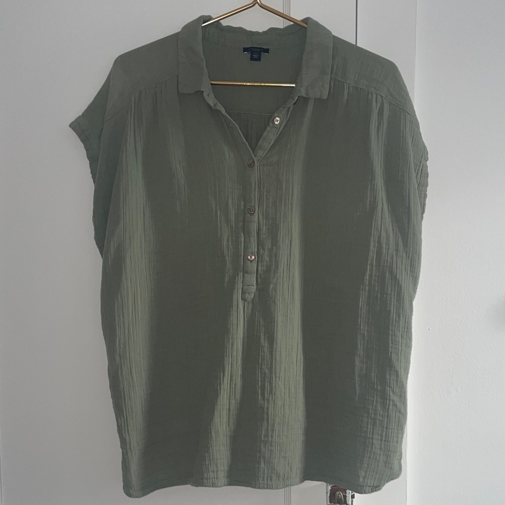 Ann Taylor 100% Cotton Top | xl sage